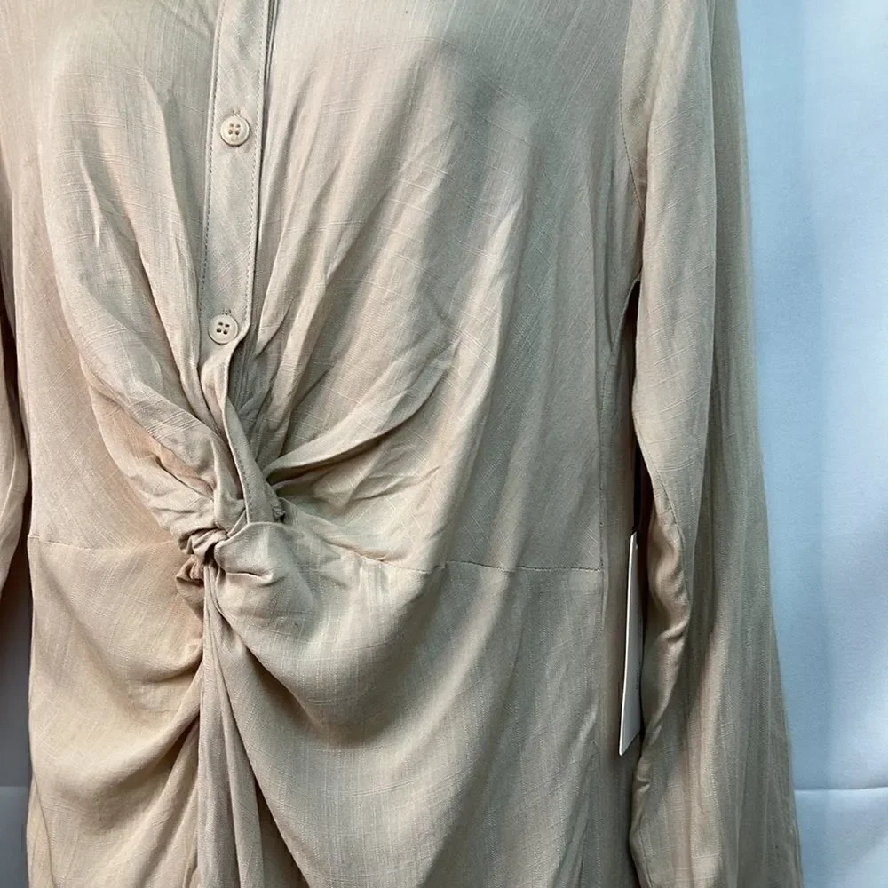 Cotton Candy LA Beige Shirt Dress Small NWT